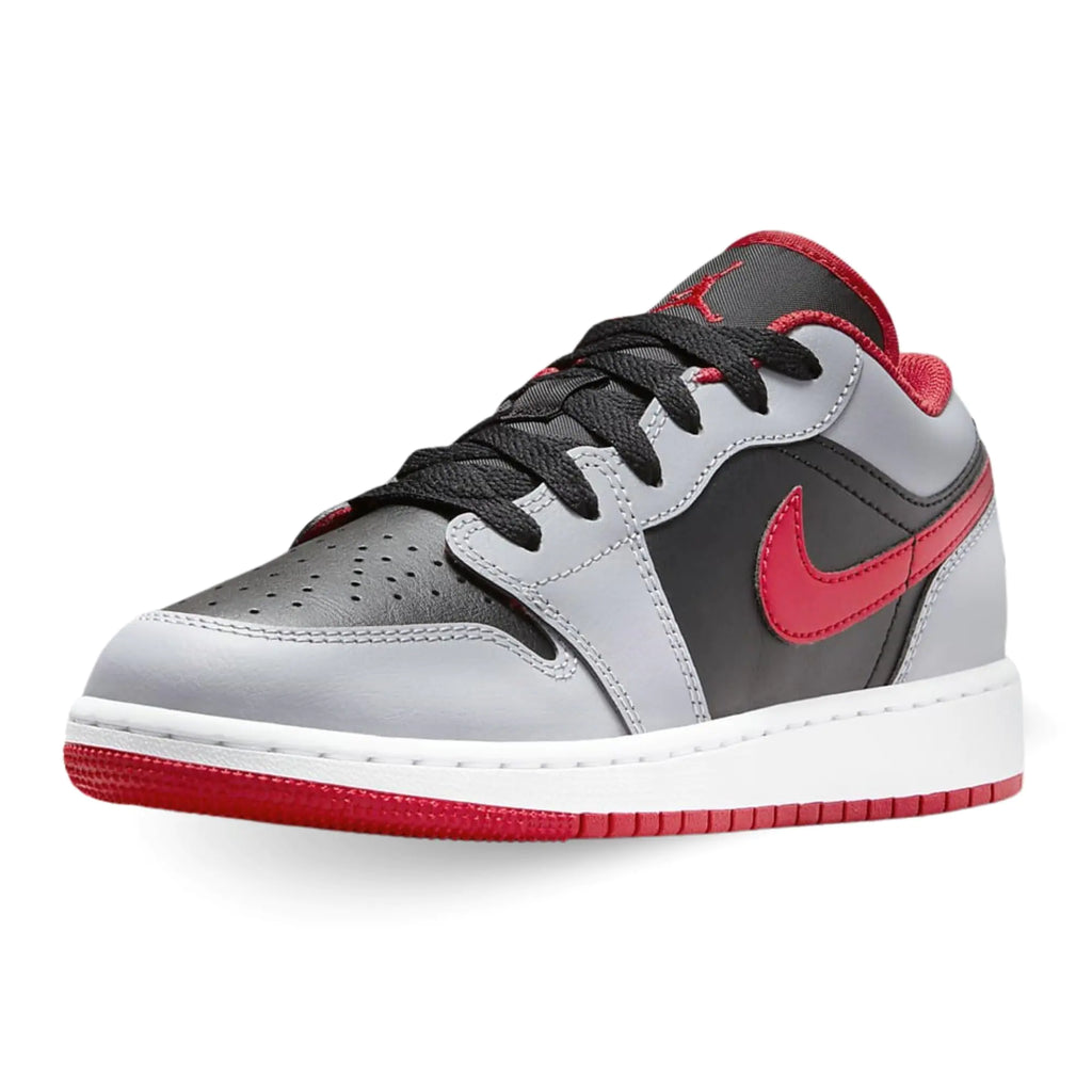 Big Kids Air Jordan 1 Low GS Black/Fire Red-Cement Grey (553560 060) Gradeschool - Size 7y