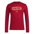 adidas Mens Size FC Long Sleeve Pre-Game T-Shirt Team Victory Red/Atlanta United Small Tall