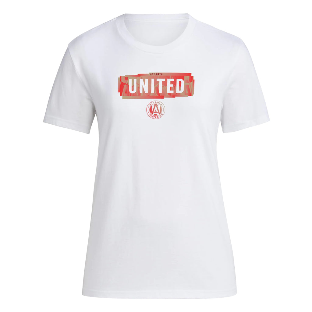 adidas Womens FC Short Sleeve Pre-Game T-Shirt White/Atlanta United Large