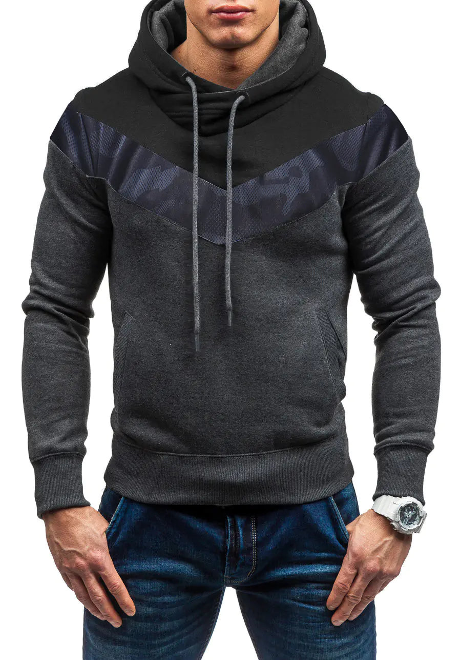 Fashion Color Block Hooded Sweatshirt