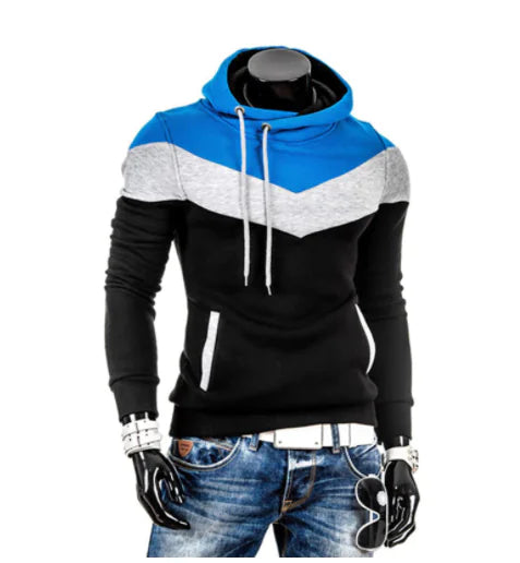 Fashion Color Block Hooded Sweatshirt