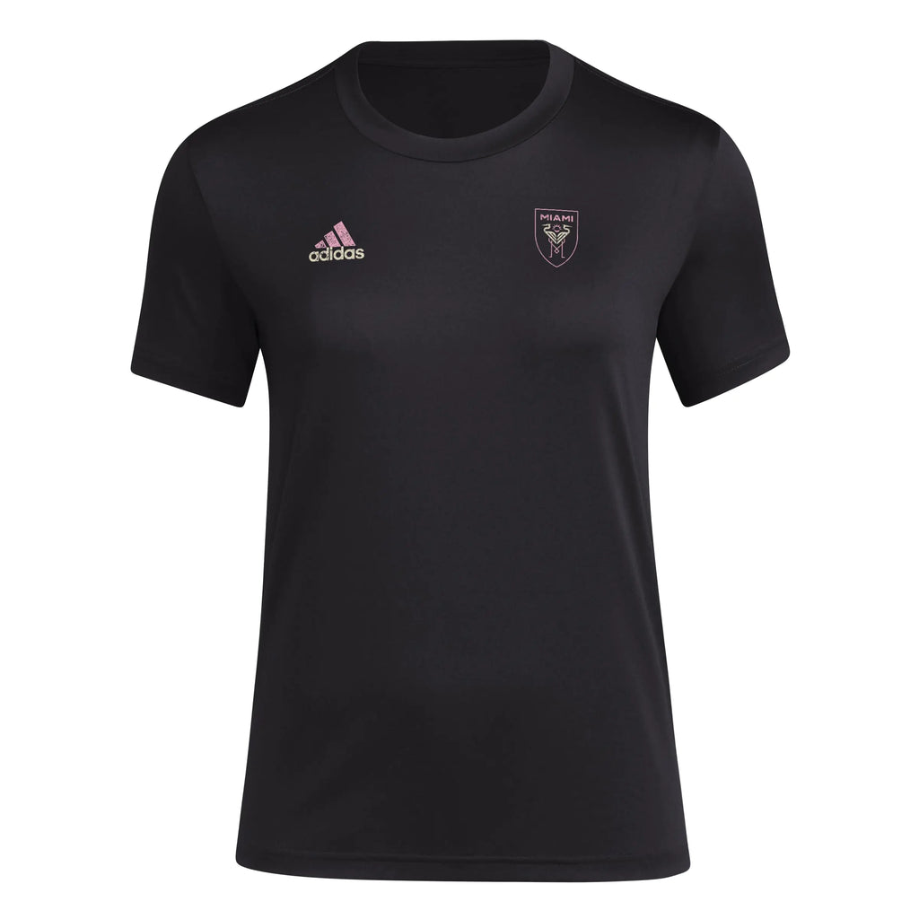 adidas Womens CF Short Sleeve Pre-Game T-Shirt Black/Club Inter De Futbol Miami XX-Large