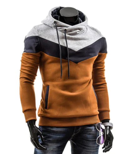 Fashion Color Block Hooded Sweatshirt