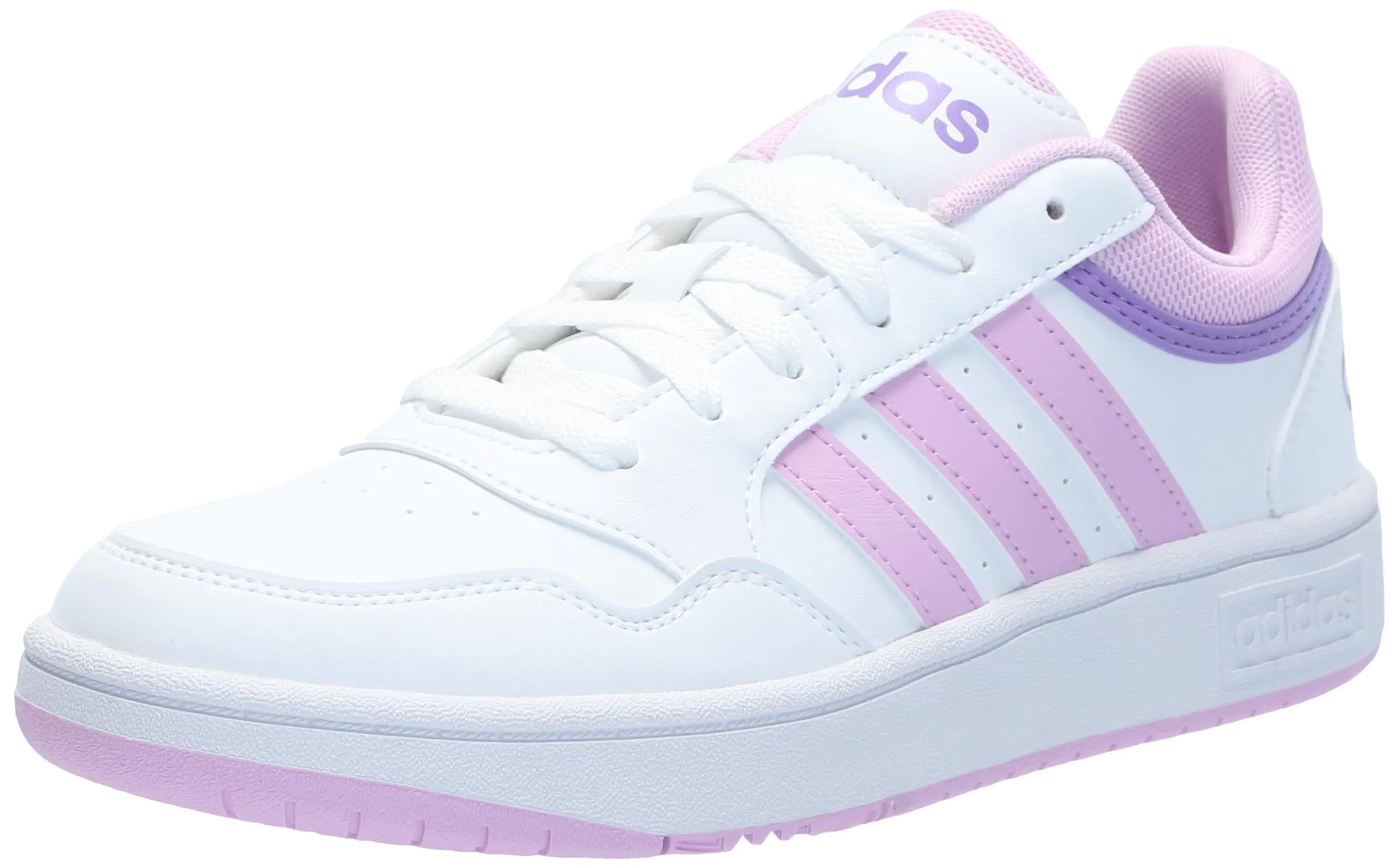 adidas Kids Hoops 3.0 Low Top Basketball Sneaker White/Bliss Lilac/Violet Fusion 6.5 US Unisex Toddler
