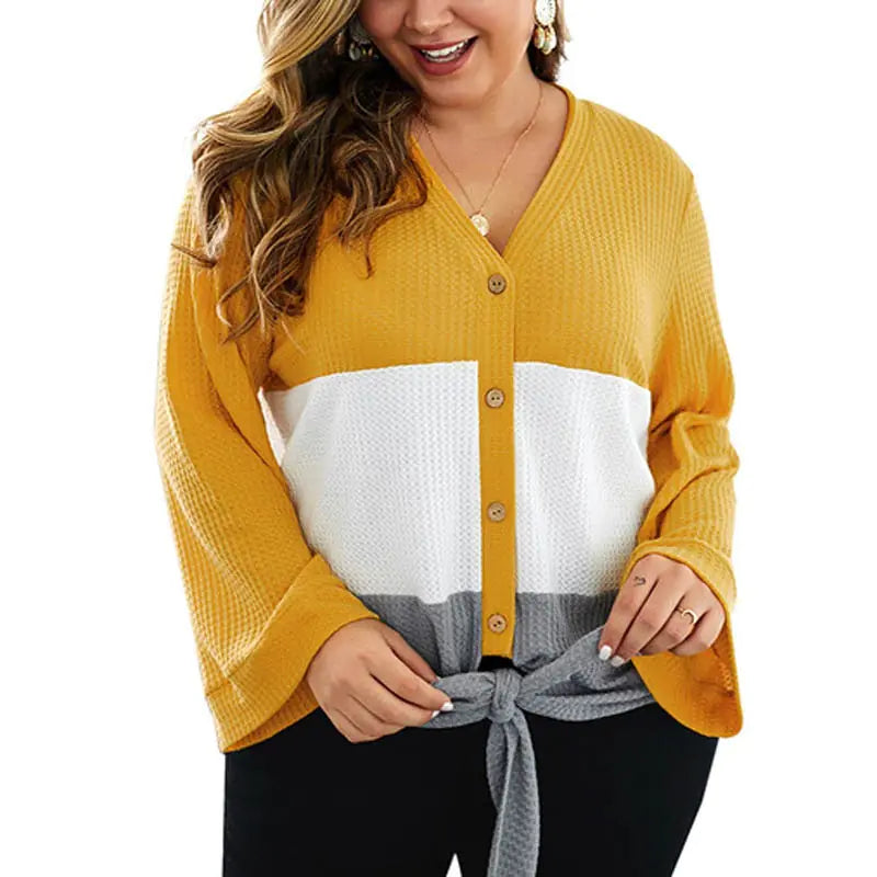 Plus Size Women's Loose Knit Sweater for Fall/Winter