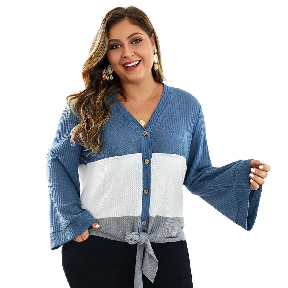 Plus Size Women's Loose Knit Sweater for Fall/Winter