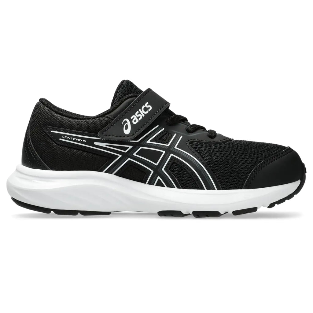 ASICS Kids Contend 9 Pre School Running Shoe K10 Black/White