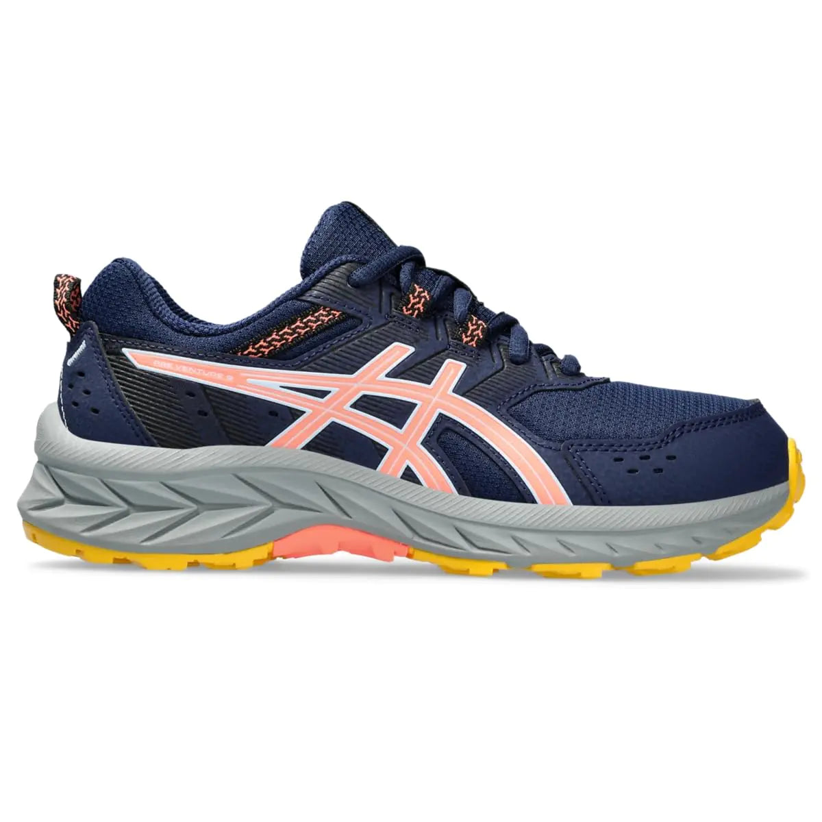 ASICS Kids PRE Venture 9 Grade School Running Shoes 4 Blue Expanse/Sun Coral
