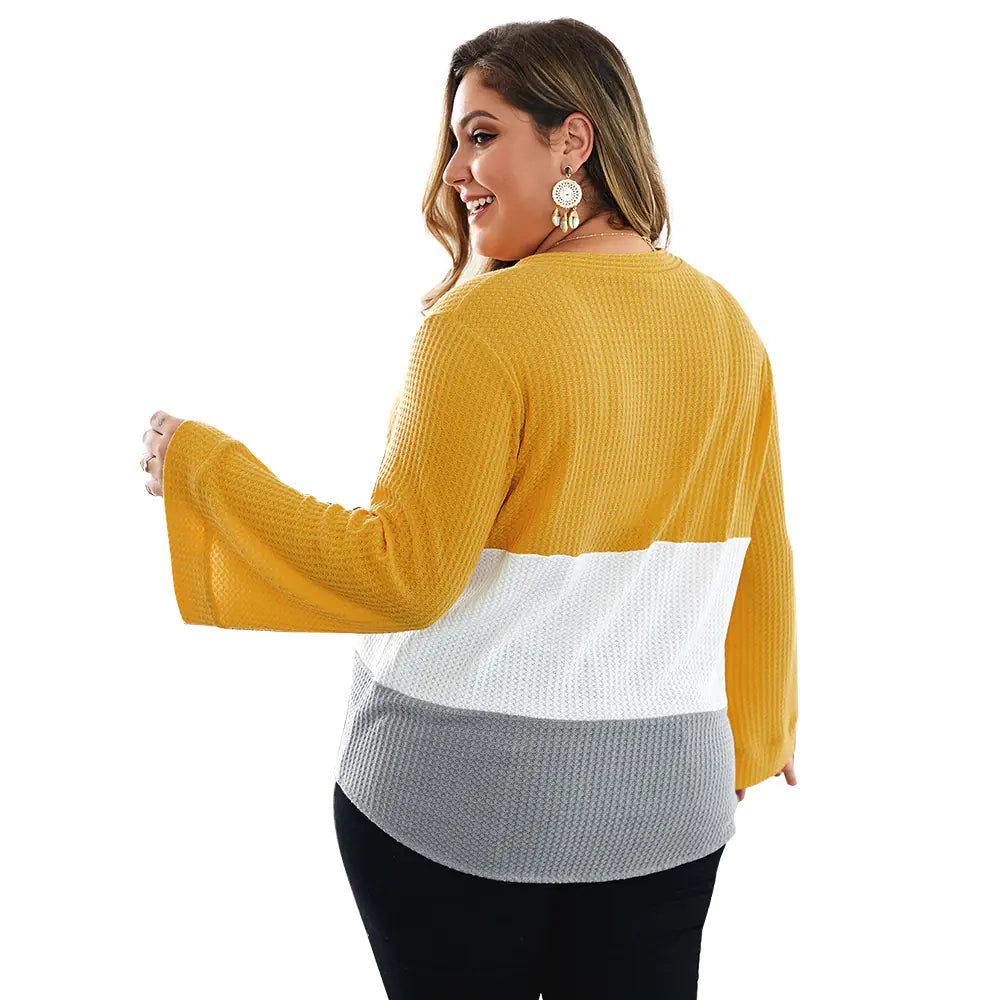 Plus Size Women's Loose Knit Sweater for Fall/Winter