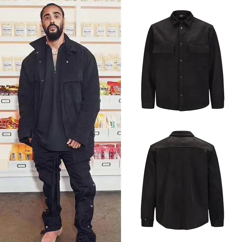 Leather Velvet Padded Loose Casual Jacket