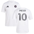 adidas Lionel Messi Inter Miami CF #10 Womens Player Name & Number Performance Shirt (White X-Large)