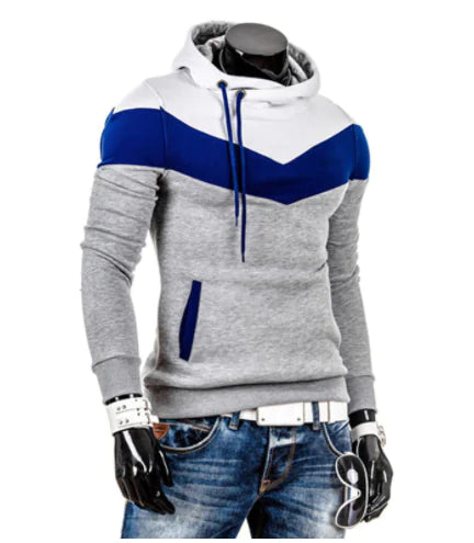 Fashion Color Block Hooded Sweatshirt